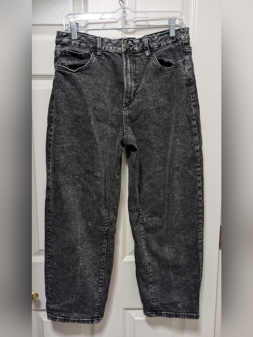 Joe's Jeans Womens Relaxed Barrel Ankle Dignity Black Acid Wash Size 30